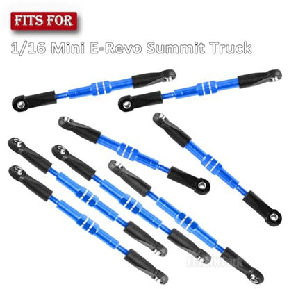 Adjustable Front Rear Toe Links Push Rods Upgrades Part for 1/16 Mini E-Revo Summit Truck,RC Aluminum Turnbuckles Camber Links,Steering Tie Rod,Suspension Pushrod Linkage Set,Navy Blue - color: Navy Blue -(Aluminum Links)