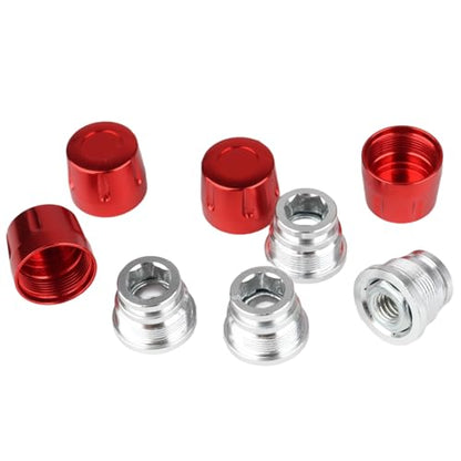 HobbyPark 1.9/2.2 Beadlock Wheel Nuts Locknuts – Aluminum Locking Nuts for 1/10 RC Crawler Car, Fits for TRX4 SCX10 SCX10 II III AXI Capra Redcat Gen8 Gen7 RC4WD & More (Red) - color: Red