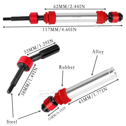 RC Driveshafts Axle Upgrades Part for 1/10 Slash 2WD(VXL),Hard Steel Front & Rear CVD Drive Shafts,2pcs,Silver &Red - color: Red(2pcs)