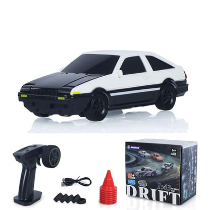 TOUCAN RC HOBBY 1/43 High Speed 2.4G Radio Controlled Racing Car AE86 RC Drift Vehicle 4WD RTR Mini Model Car Radio Battery for Adult - color: 4306