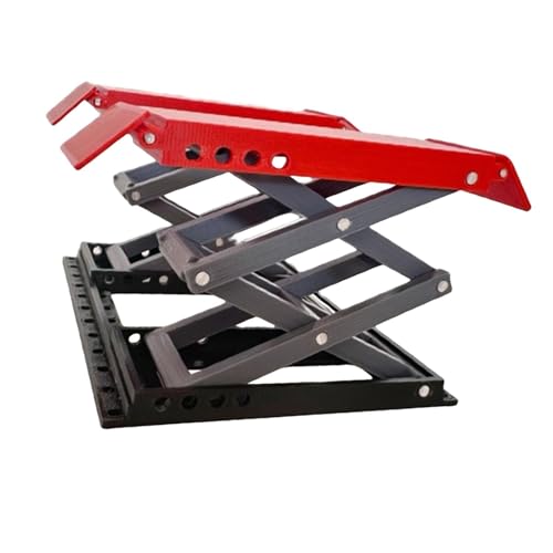 Simhoa RC Car Work Stand,RC Miniature Lifting Platform, Portable,for 1/18 Scale Crawler,Manual Lift Table Repair Workstation, Red Black