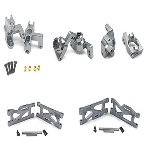 5Pcs 14th RC Car Truck Parts Rear Hub Carriers Set Fits WLtoys 144001 - Upgrade Your Kit with Weight & Aluminum Construction - Perfect for DIY Enthusiasts and - Titanium, Red - color: Titanium