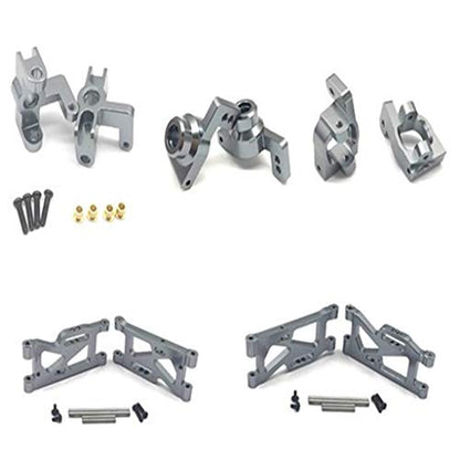 5Pcs 14th RC Car Truck Parts Rear Hub Carriers Set Fits WLtoys 144001 - Upgrade Your Kit with Weight & Aluminum Construction - Perfect for DIY Enthusiasts and - Titanium, Red - color: Titanium