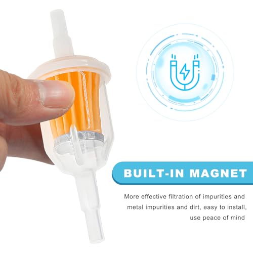 2 PCS Gas Inline Fuel Filters, 1/4 Inch × 5/16 Inch Inline Fuel Filter Replacement with Magnet, Small Gasoline Filters Replaces AM116304 120-436 25 050 22-s Gy20709 21541500