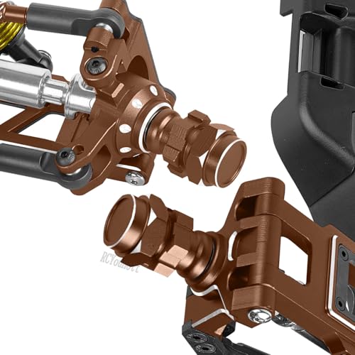 RC Upgrades Part Aluminum 17mm/12mm Wheel Hex/Nuts/Wheel Wrench for 1/8 Jato 4X4,1/10 Rustler/Slash/Stampede/Hoss 4X4 4WD VXL,Hex Hub Adapters Hops Up,Bronze(#9069#9086) - color: Bronze-(for 1/10）