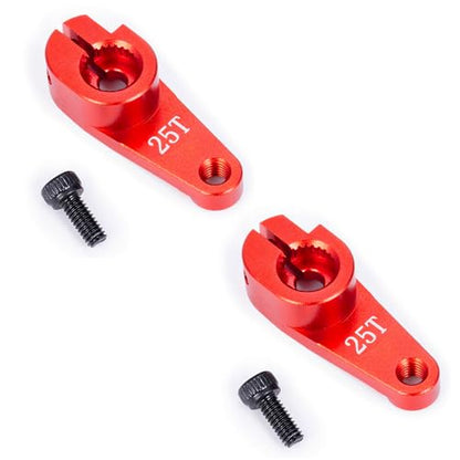 RCHUBAM Universal Aluminum 25T Servo Horn Steering‑Arm for 1/10 RC Car | 2Pcs 25T (15mm),Servo Horn with Screw for Futaba Savox Power HD HSP Servos Motor - style: 2Pcs 25T (15mm)