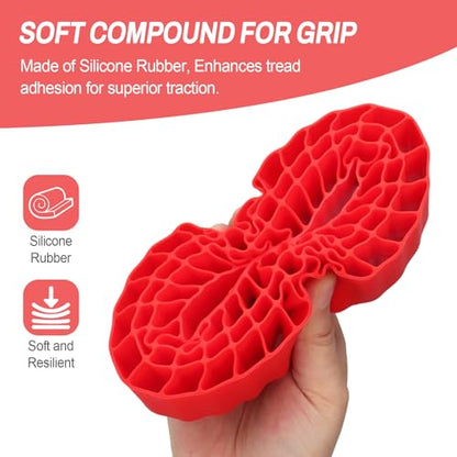 Soft 2.2" Silicone Tire Inserts for RC Crawlers, 4-Pack — Fits 132–134 mm 5.25" OD, 125×45 mm — Waterproof, Sidewall Stabilization, Traction and Climbing Control (Red) - color: Red
