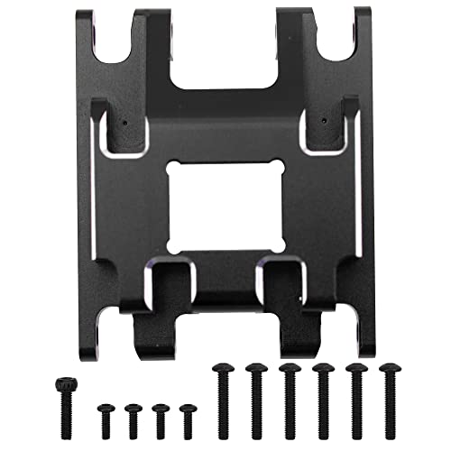 ShareGoo Aluminum Skid Plate Skidplate Transmission Gearbox Mount Compatible with Traxxas TRX4M 1/18 RC Crawler Car Upgrades Parts (Black) - color: Black