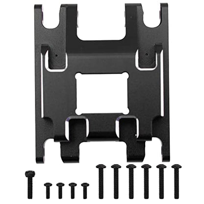 ShareGoo Aluminum Skid Plate Skidplate Transmission Gearbox Mount Compatible with Traxxas TRX4M 1/18 RC Crawler Car Upgrades Parts (Black) - color: Black