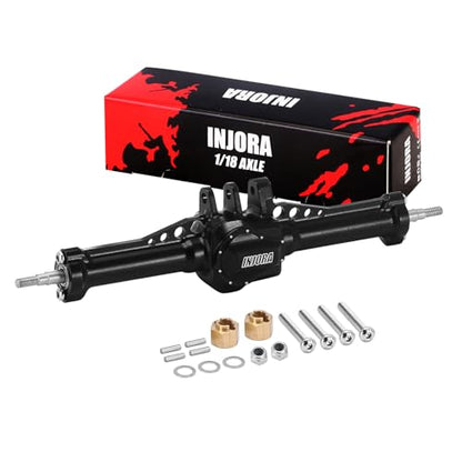 INJORA Rear Axle - +4mm Extended CNC Aluminum Axle for TRX4M Upgrade 1/18 RC Crawler Car - size: Rear