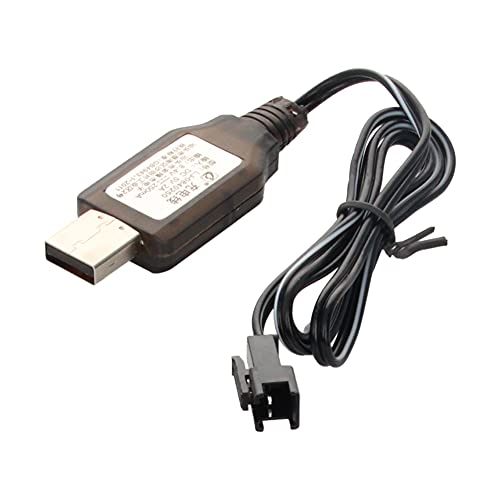 Heyiarbeit RC USB Charging Cable Nickel Cadmium Nickel Hydrogen 8.4V Adapter Cable SM-2P for RC Ni-MH Ni-CD Battery Black 1Pcs - size: SM-2P 1Pcs