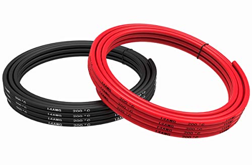 TUOFENG 14 AWG Electrical Wire - Flexible Tinned Copper, Red/Black 30ft - size: 14 AWG 2 colors wire 15ft