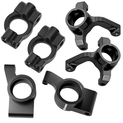 OGRC Aluminum Alloy Steering Knuckles, Caster Blocks C Hubs and Rear Hubs for 1/24 Losi Micro-B Buggy Upgrade Parts (Black) - color: Black