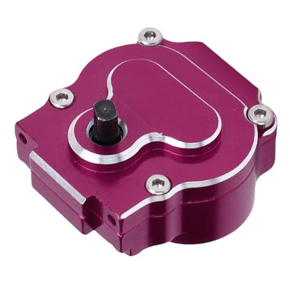 24:1 Complete Transmission Gearbox, CNC Aluminum Alloy RC Crawler Gearbox, Metal Gear Set with 24:1 Reduction Ratio for Ascent - 18 1/18 RC Car Upgrade Part (Purple) - color: Purple