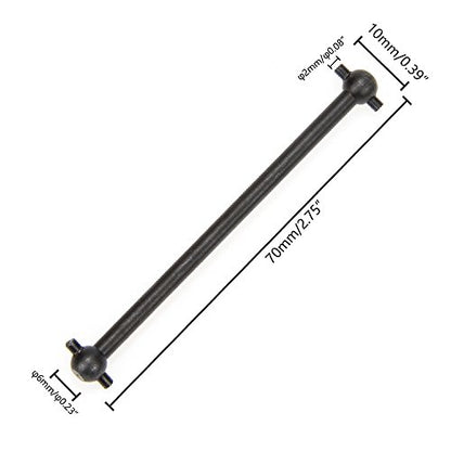 Front/Rear Center Driving Dogbone Shaft 06006 70MM Iron Black for 1/10 RC Hobby Model Car HPI HSP,COJOYS,4PCS (Black)