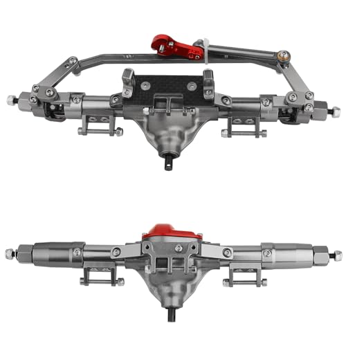 Aluminum Front Rear Complete Axle Set with Enhanced Axle Shaft for Axial SCX10 RC4WD D90 1/10 RC Crawler Upgrade Parts (Titanium)