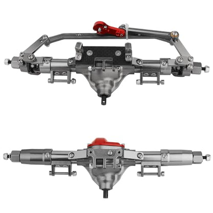 Aluminum Front Rear Complete Axle Set with Enhanced Axle Shaft for Axial SCX10 RC4WD D90 1/10 RC Crawler Upgrade Parts (Titanium Front+Rear) - color: Titanium Front+rear