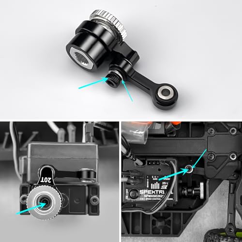 20T Aluminum Servo Saver Arm Set for ARRMA 1/18 Granite 1/16 Mojave | 1/14 Typhon GROM 1/12 Losi Nas-car RC Car Upgrade - style: 20T Servo Saver Set