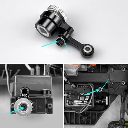 20T Aluminum Servo Saver Arm Set for ARRMA 1/18 Granite 1/16 Mojave | 1/14 Typhon GROM 1/12 Losi Nas-car RC Car Upgrade - style: 20T Servo Saver Set