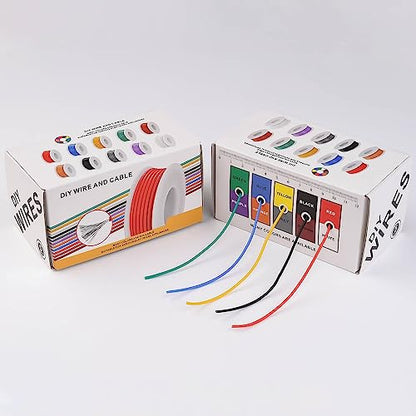 20 Gauge Wire Stranded Electrical Wire 20 AWG Electric Hook Up Wire Kit Flexible Silicone Tinned Copper Wires, OD:1.8mm, 5 Colors 19.6ft Each, with Free 20pcs φ3mm Heat Shrink Tubing - style: 20AWG - 5 Rolls 19.6ft each