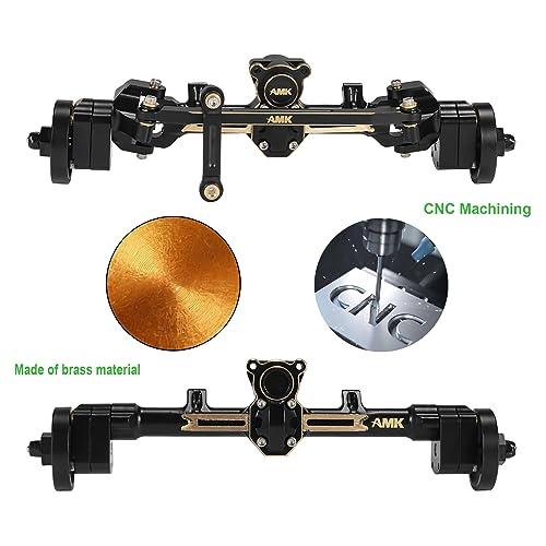 SCX24 Axles 174g SCX24 Brass Front and Rear Portal Axle with Brass Wheel Hubs Counterweights Set for 1/24 RC Crawler Axial AX24 FCX24 SCX24 Upgrades Accessories
