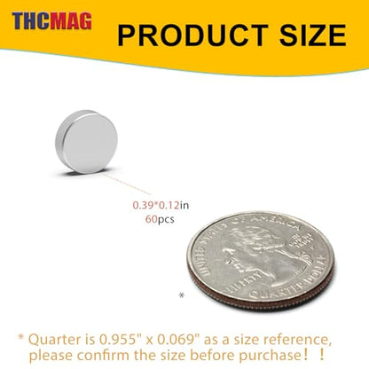Rare Earth Magnets, Neodymium, Industrial, 60PCS Silver Rectangular, 0.39x0.12 Inch - color: Silver, size: 0.39inch 60PCS