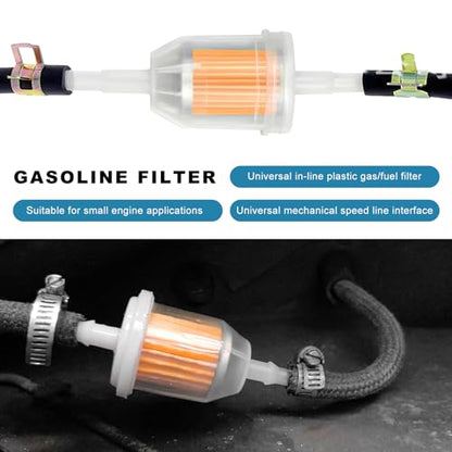 2 PCS Gas Inline Fuel Filters, 1/4 Inch × 5/16 Inch Inline Fuel Filter Replacement with Magnet, Small Gasoline Filters Replaces AM116304 120-436 25 050 22-s Gy20709 21541500