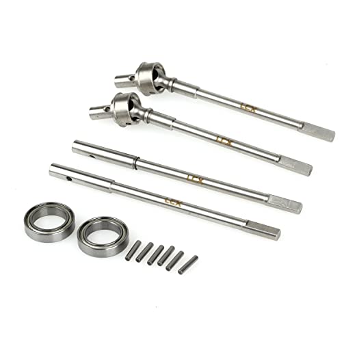 LCX Racing 1/10th RC Crawler Car Stainless Steel Front Portal Axle Internal CVD Drive Shaft Rear Portal Axle Drive Shaft for Axial SCX10 II AR44 Axle Portal Axles, Upgrades Parts Accessories
