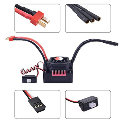 KingVal Replacement F540 3000KV Waterproof Brushless Motor Shaft 3.175mm with 45A Brushless ESC Combo Compatible with 1/10 RC Car