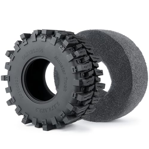 4PCS 2.2inch RC Crawler Tires with Foam Insert 125mm/4.9inch Outer Diameter for 1/10 RC Crawler Car