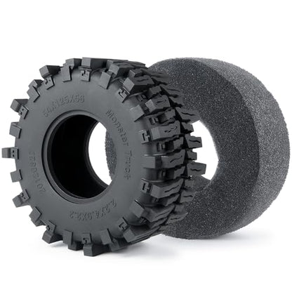 4PCS 2.2inch RC Crawler Tires with Foam Insert 125mm/4.9inch Outer Diameter for 1/10 RC Crawler Car