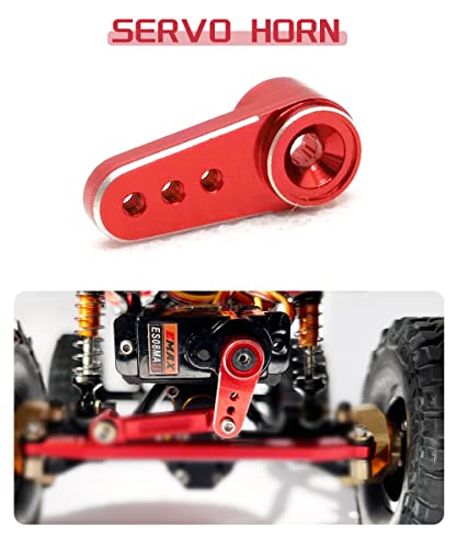 EMAX Steering Servo for SCX24 with Servo Mount and Horm Steering Link(Red) | ES08MAII Servo,SCX24 Steering Link Set,for 1/24 Rc Crawler Plane Airplane Robot,Powerful,Smooth,Quiet,Fast - size: Combo Pack 3