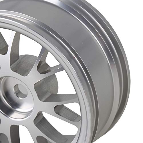 Mxfans 4PCS RC Silver Y-Shape Wheel Rim Aluminum Alloy Upgrade 52mm Diameter Wheel Rim RC 1/10 On-Road Car & Drift Car