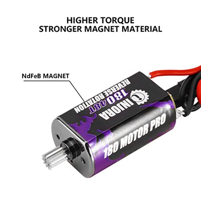INJORA 180 Pro 48T Brushed Motor and Transmission for TRX4M Upgrade