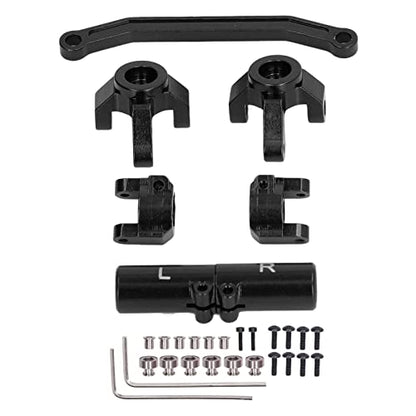 plplaaoo RC Front Steering Set Aluminum Alloy Rear Axle Base for ECX Barrage 1 24 RGT 1 24 FTX 1 24 Climbing Car Lightweight and Strong Replacement Parts (Black) - color: Black