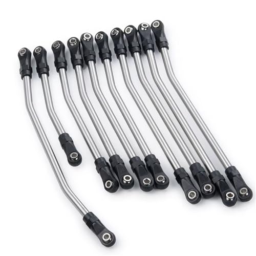 RC Car Parts for Axial for SCX10 II 90046 for SCX10 1/10 RC Car Parts 313/324mm Metal Link Rod Set Linkage Steering W/Ball End Modification RC Car Accessories(313mm) - size: 313mm