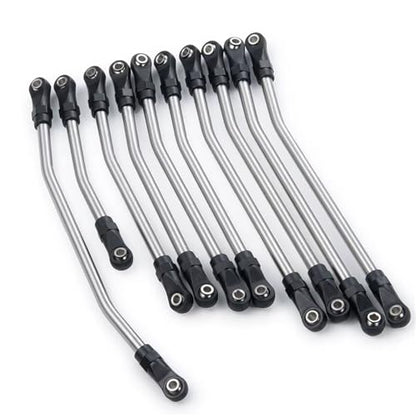 RC Car Parts for Axial for SCX10 II 90046 for SCX10 1/10 RC Car Parts 313/324mm Metal Link Rod Set Linkage Steering W/Ball End Modification RC Car Accessories(313mm) - size: 313mm