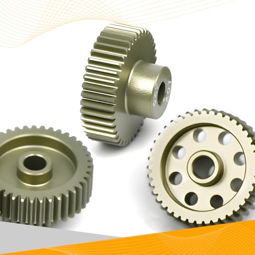 64P Pinion Gear 3.175mm Shaft 7075 Aluminum Alloy Motor Gears,0.6 Metric Pitch 39 40 41T with 1/8 Hole Pinion Gear Compatible with 1/10 Arrma HPI Kyosho Losi Axial Traxxas Tamiya RC Car - size: 39 40 41T