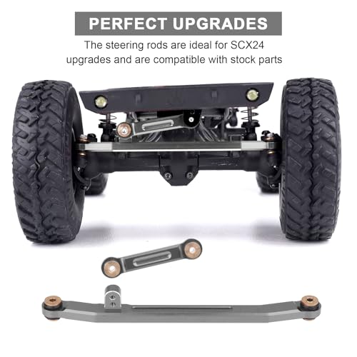 Aluminum Steering Rod Tie Links Set High Tightening Linkage for 1/24 RC Crawler Axial SCX24 Gladiator Deadbolt C10 Bronco B17 Upgrades