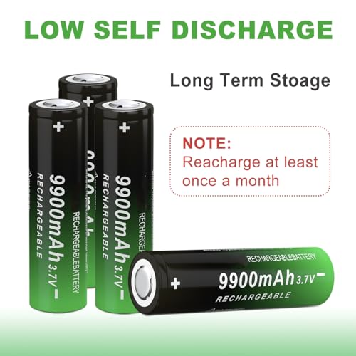 8 Pack Rechargeable Battery Ni-MH, 9900 mAh Upgrade Capacity Ni-MH Batteries for LED Flashlights, Mini Fans, Toys, Remote Control, Electronic Devices, RC Car and More (Flat-Top)