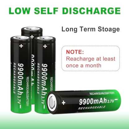 8 Pack Rechargeable Battery Ni-MH, 9900 mAh Upgrade Capacity Ni-MH Batteries for LED Flashlights, Mini Fans, Toys, Remote Control, Electronic Devices, RC Car and More (Flat-Top)