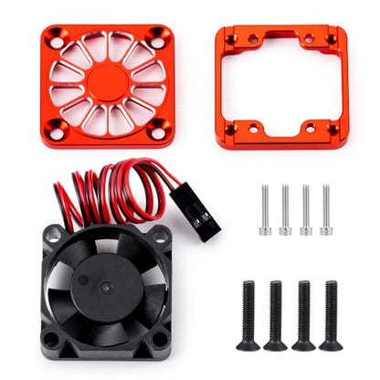 LSG ESC Heat Sink Cooling Fan for Tra-xxas Mini Maxx/Slash 4x4 XRT VXL 3S | Motor Heatsink Cooling Fan Dual Set Compatible with Tra-xxas 1/10 Slash/Stampede/Rustler RC Car Upgrade Parts - color: Red