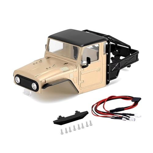 RC Spare Part Compatible with TRX4M for Defender for Bronco Hard Body Shell with Cage for 1/18 RC Crawler Car Upgrade Accessories(Brown) - size: Brown