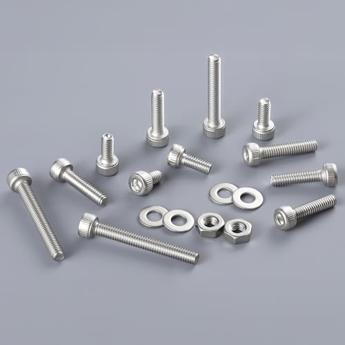 VGBUY 840pcs M2 Screw Assortment Kit,M2 x 4/6/8/10/12/16/20mm Hex Socket Head Cap Screws Bolts Nuts Washer Kit,304 Stainless Steel Machine Screws Suitable for 3D Printer DIY - size: M2x4/6/8/10/12/16/20mm, style: Socket Head