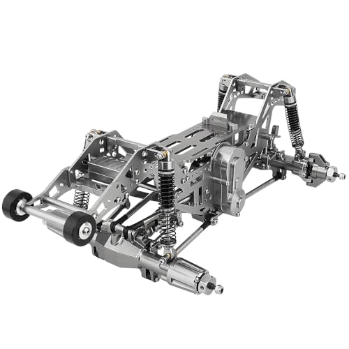 1:18 Metal Upgrade Chassis Frame with Axles Gearbox for RC LOSI Mini LMT 1/18 Digger Monster Truck Brushed RTR LOS01026 Metal Upgrade Parts (Gray) - color: Gray
