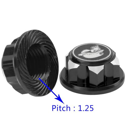 17mm Hex Wheel Nuts Adapter Dustproof Caps 1.25 Thread Compatible with Traxxas X-Maxx Summit E-Revo HPI HSP Losi Kyosho Tamiya Himoto 1/8 RC Buggy Car (Black) - color: Black