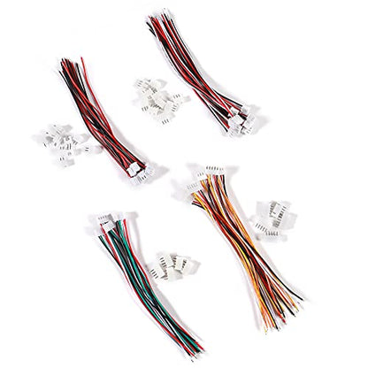 30 Pairs JST-XH Connector Kit, XH 2.54mm 2/3/4/5 Pin Header Male and Female Connectors Plug Adapter with Flat Wire Cable 150mm 24AWG Compatible with JST XH - size: 2/3/4/5pin Kit