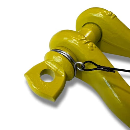 B'oh Spin Pin 3/4” Recovery Shackle | 10,000 lbs Capacity - High-Strength Carbon Steel with 7/8" Pin Recovery Gear Towing Accessories - Pin Style : Screw, Detonator Yellow - color: Detonator Yellow