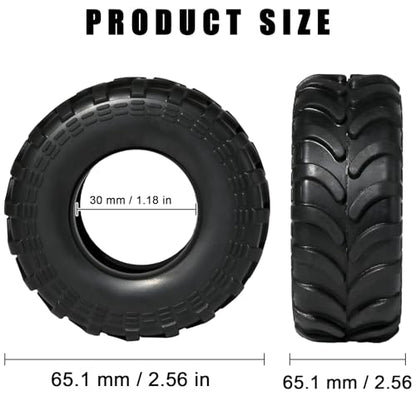 1.3" Tires for SCX24 & TRX4M 63.2 26.7mm RC Crawler Tires Upgrades with Foam Inserts Compatible with Traxxas Axial 1/18 1/24 Scale RC Cars Aggressive Mud Terrain Sticky Crawler Design - size: 1.3-66mm-rzt