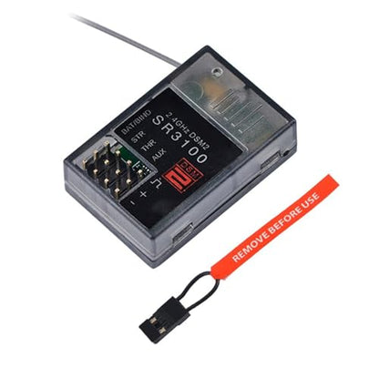 SR3100 Receiver 2.4GHz 3-Channel Receiver for 1/18 Scale Remote Controlled Car and Boat Stable Accurate Control for Car Boat Vehicle Models